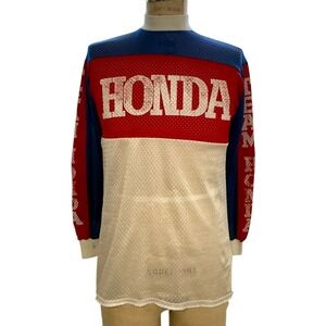 Vintage Honda Mesh Motocross Jersey Long Sleeve Elbow Pads Mens Medium